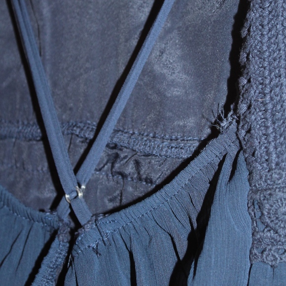 Crochet Top Navy Dress - Picture 4 of 8